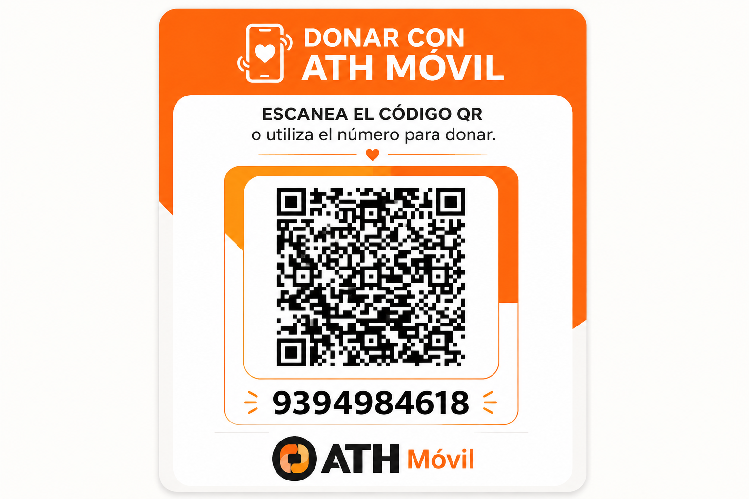 Código QR de ATH Móvil para donaciones